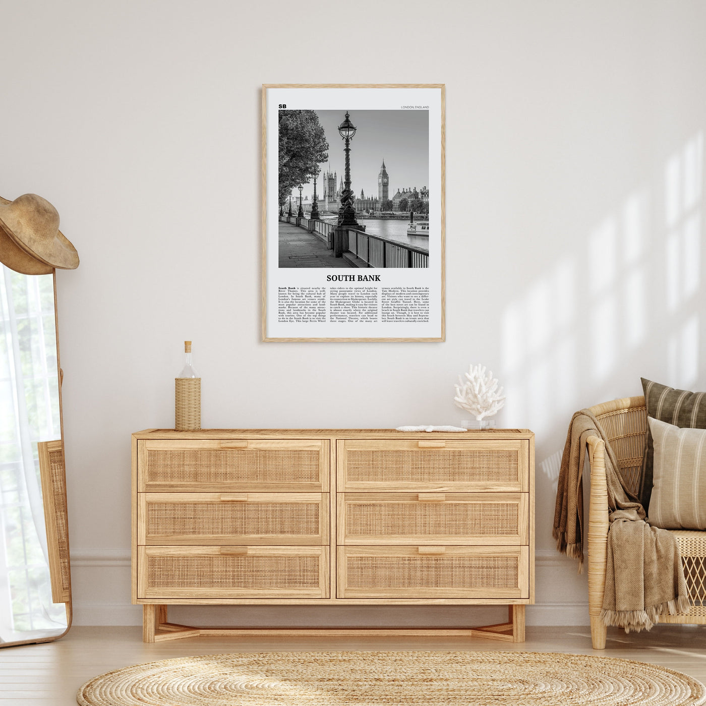 South Bank Travel B&W Poster