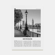 South Bank Travel B&W Poster