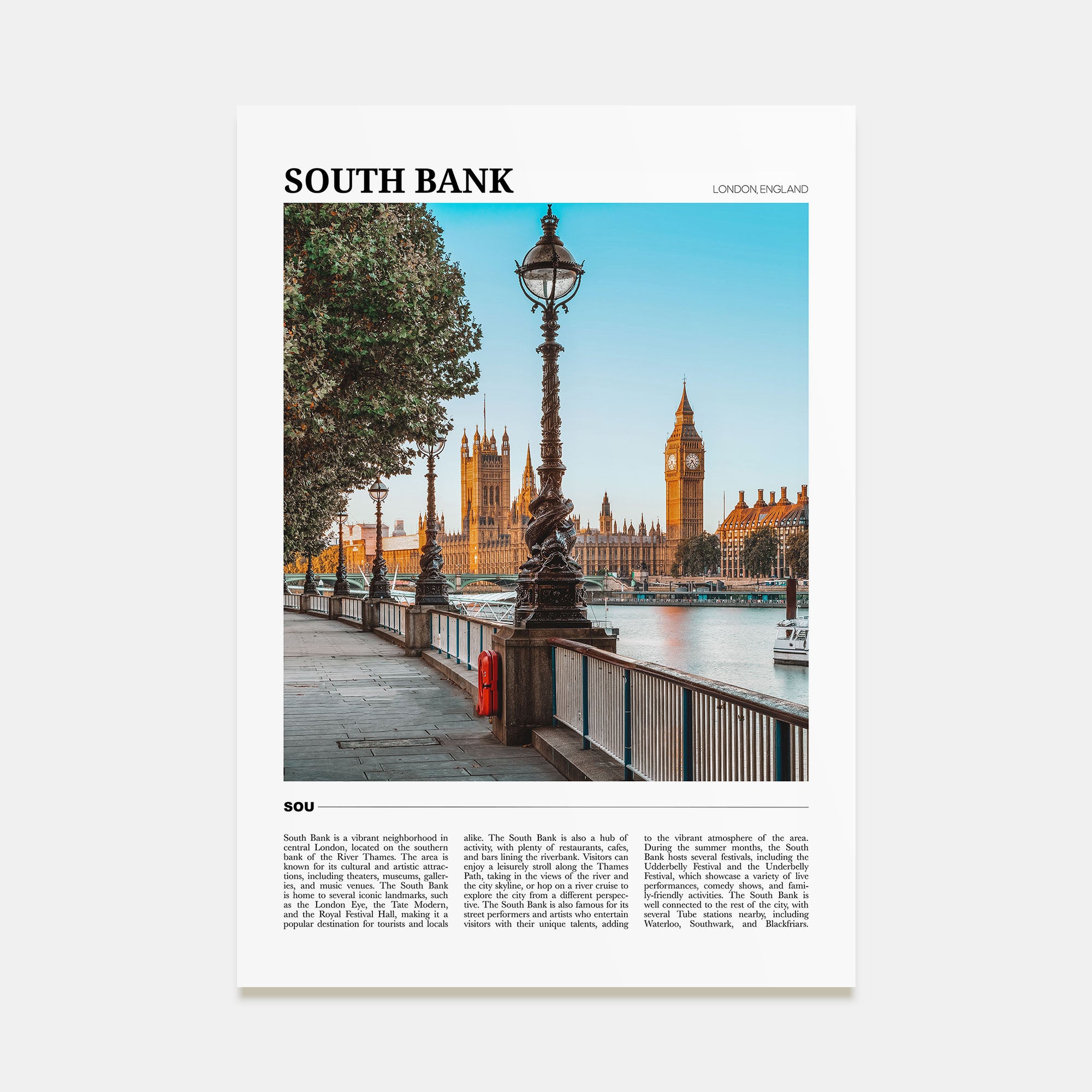 South Bank Travel Color Poster