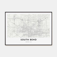 South Bend Map Landscape Poster