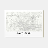 South Bend Map Landscape Poster