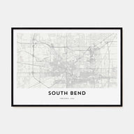 South Bend Map Landscape Poster