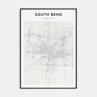 South Bend Map Portrait Poster