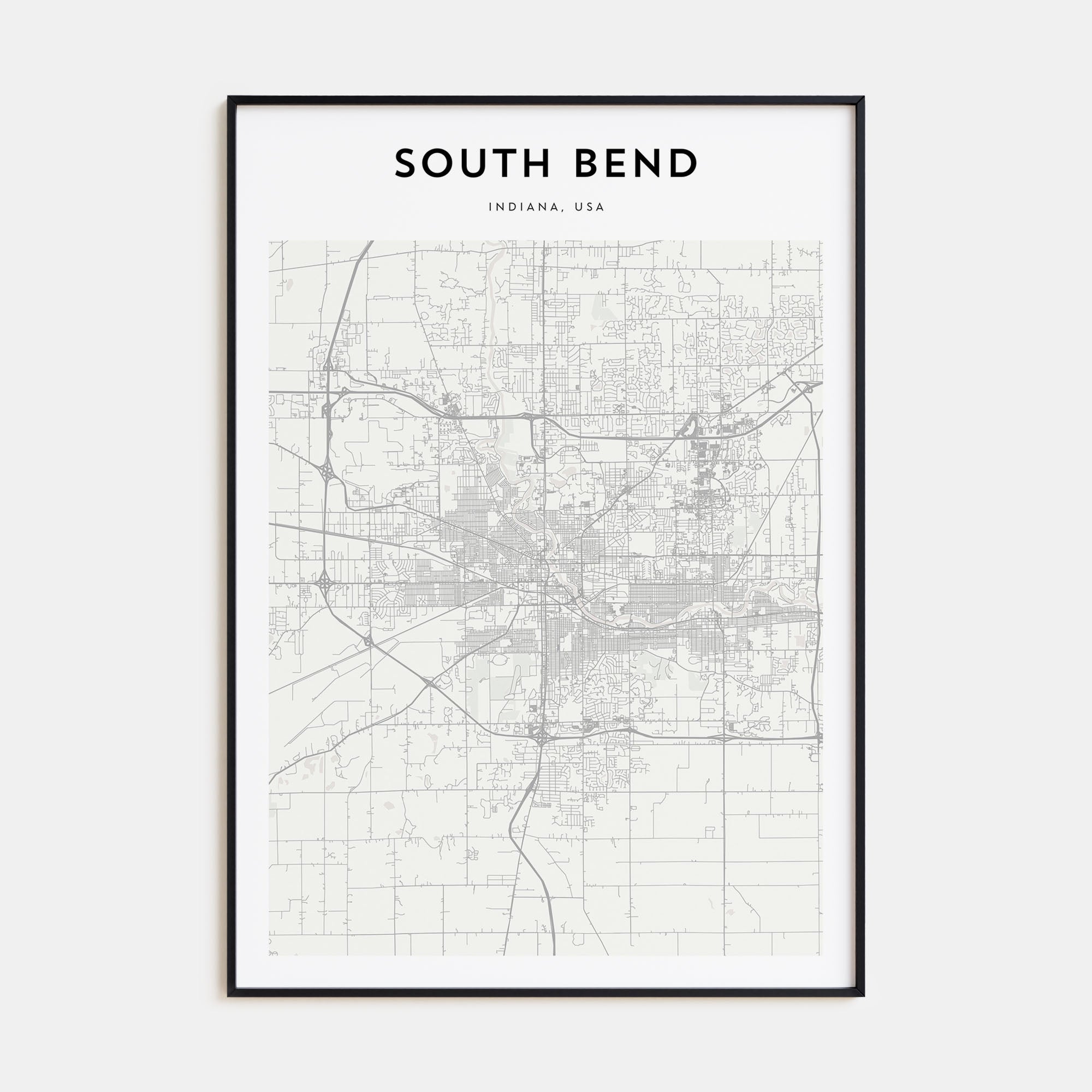 South Bend Map Portrait Poster