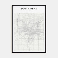 South Bend Map Portrait Poster