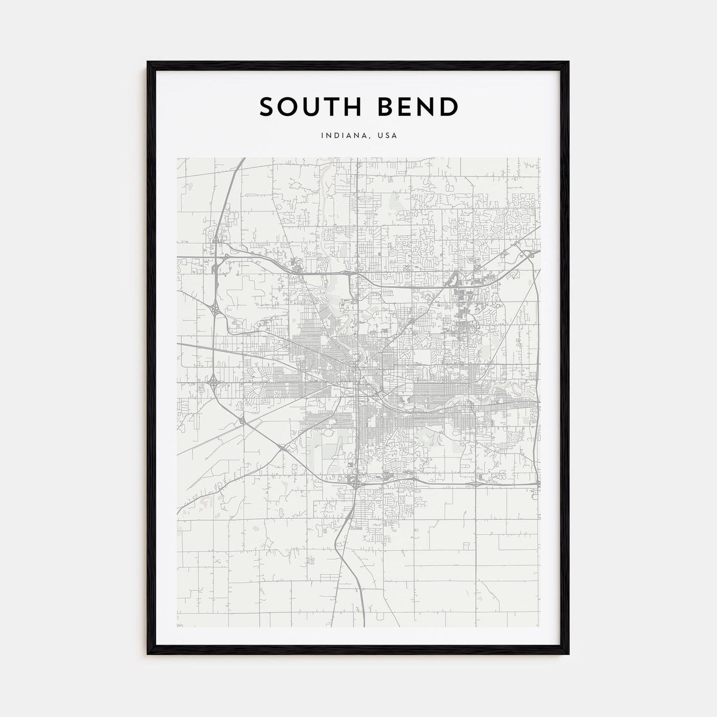 South Bend Map Portrait Poster