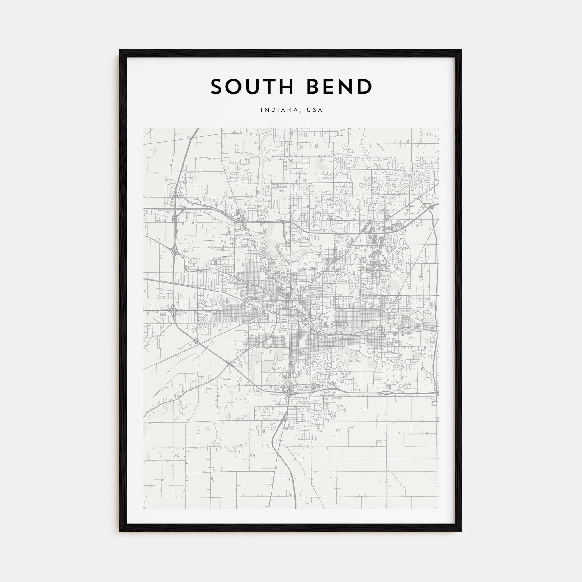 South Bend Map Portrait Poster