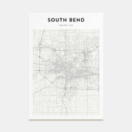 South Bend Map Portrait Poster
