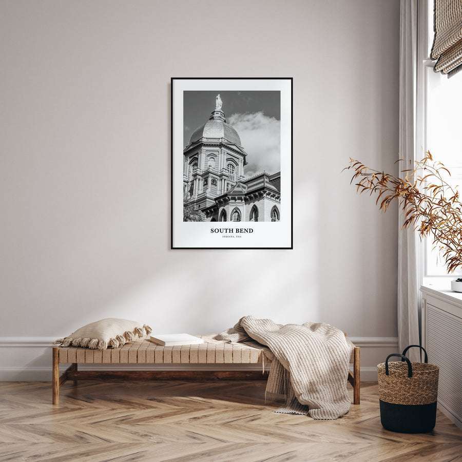 South Bend Portrait B&W Poster