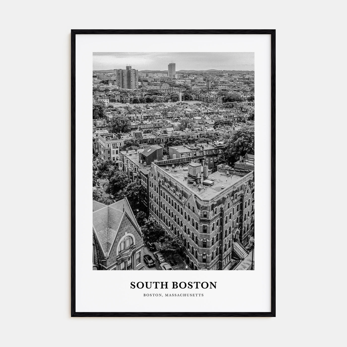 South Boston Portrait B&W Poster
