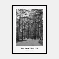 South Carolina Portrait B&W Poster