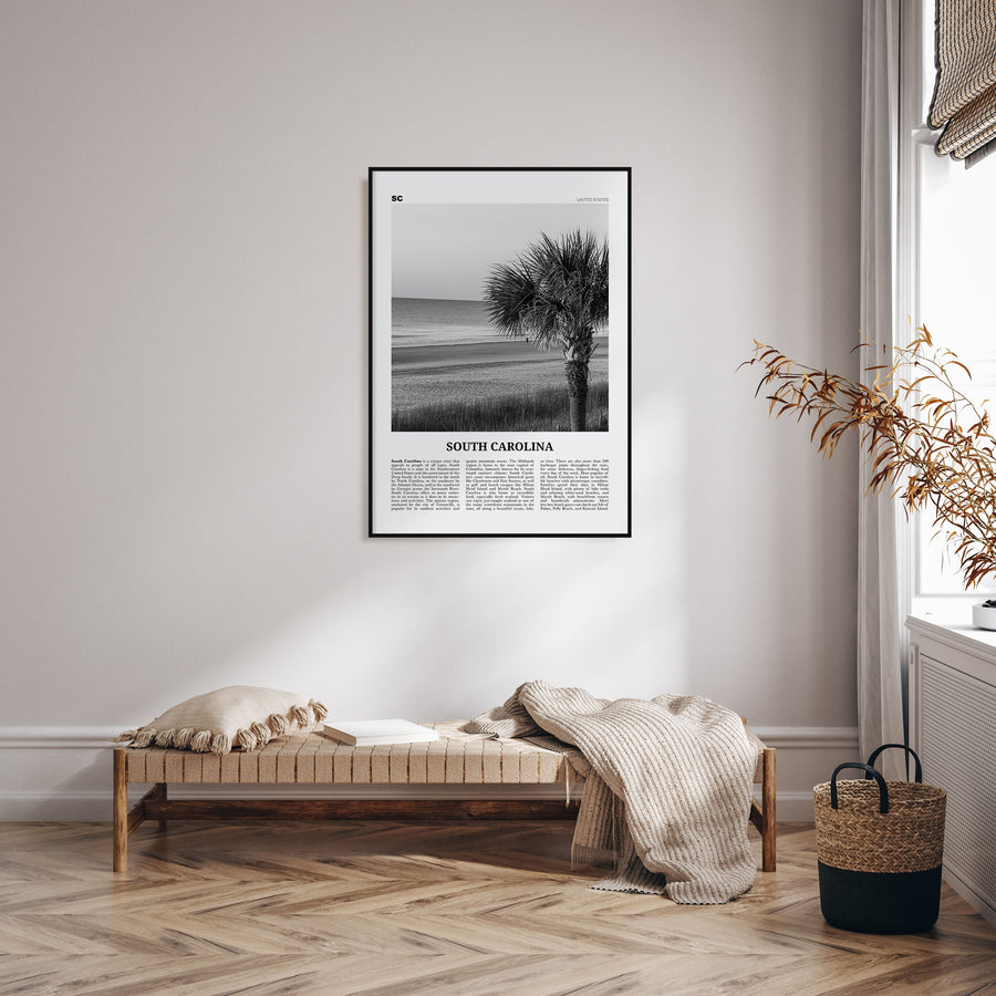 South Carolina Travel B&W No 1 Poster