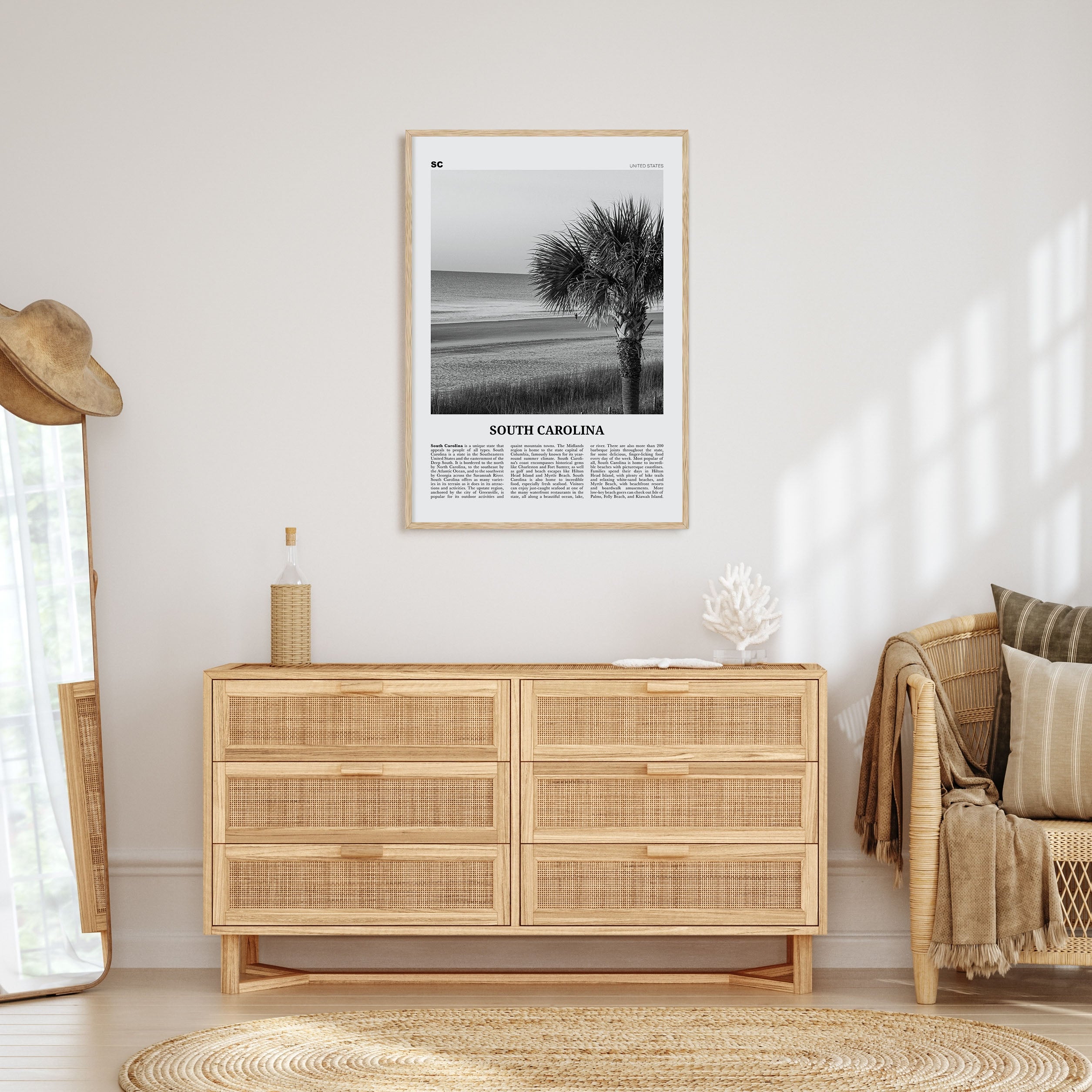 South Carolina Travel B&W No 1 Poster