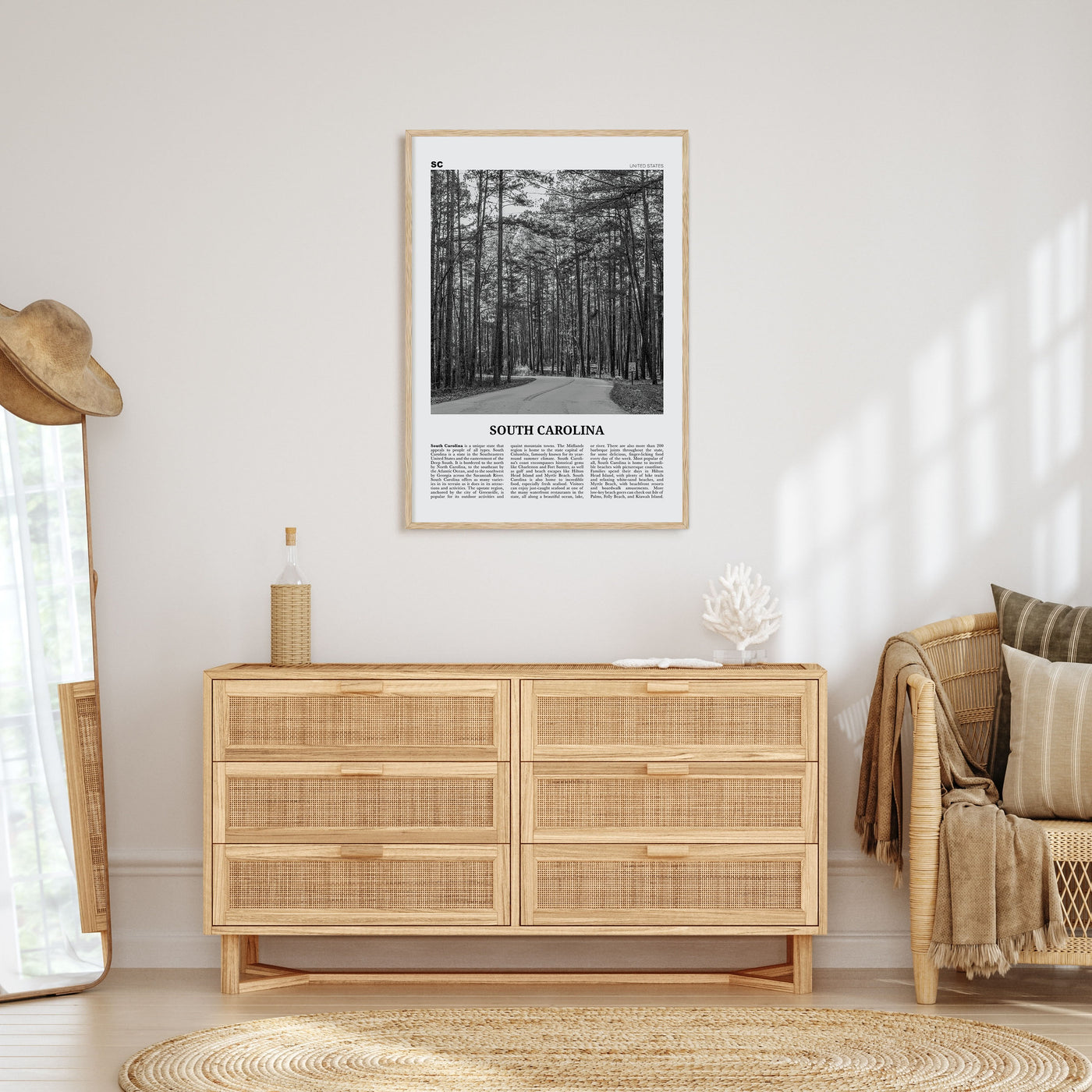 South Carolina Travel B&W No 2 Poster