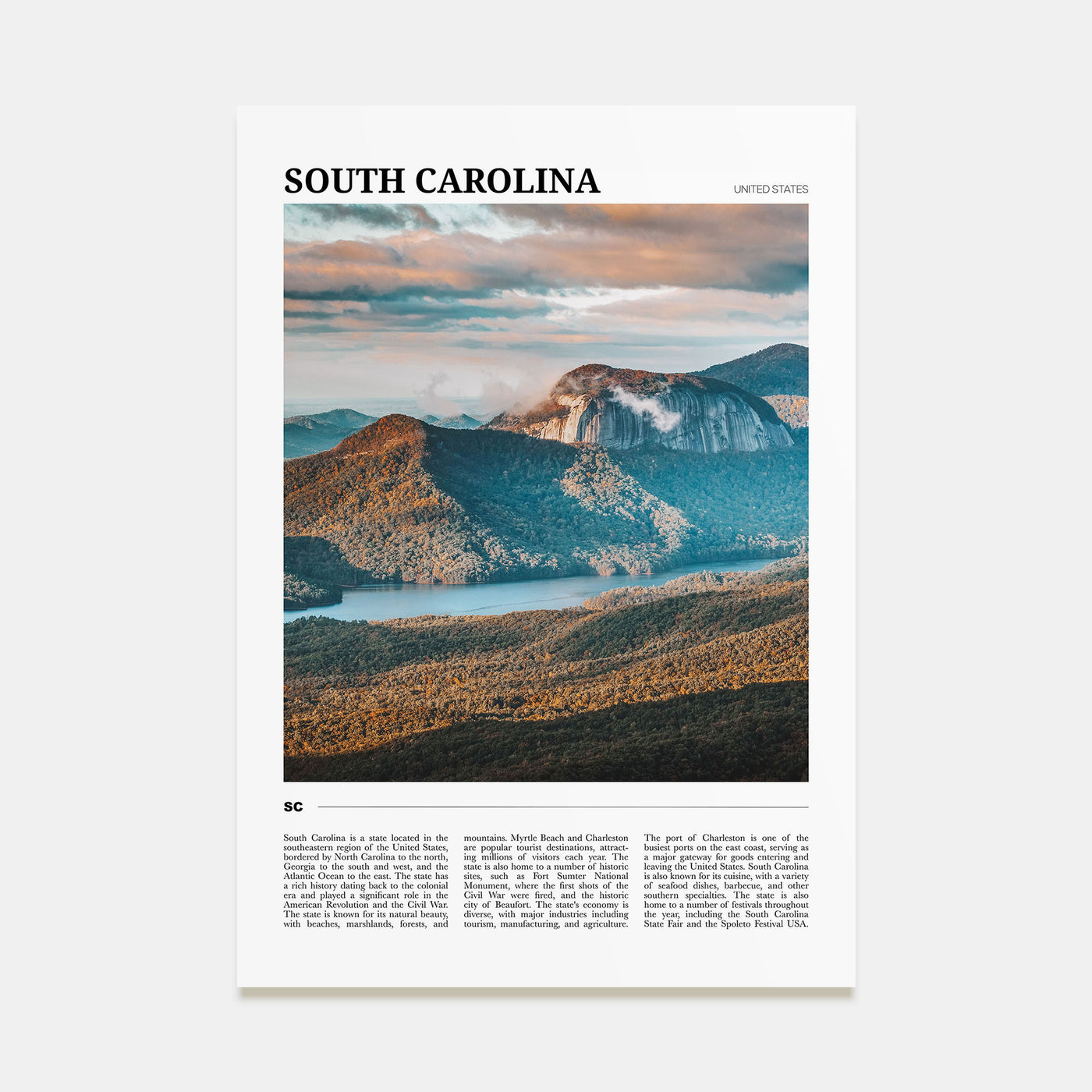 South Carolina Travel Color No 3 Poster