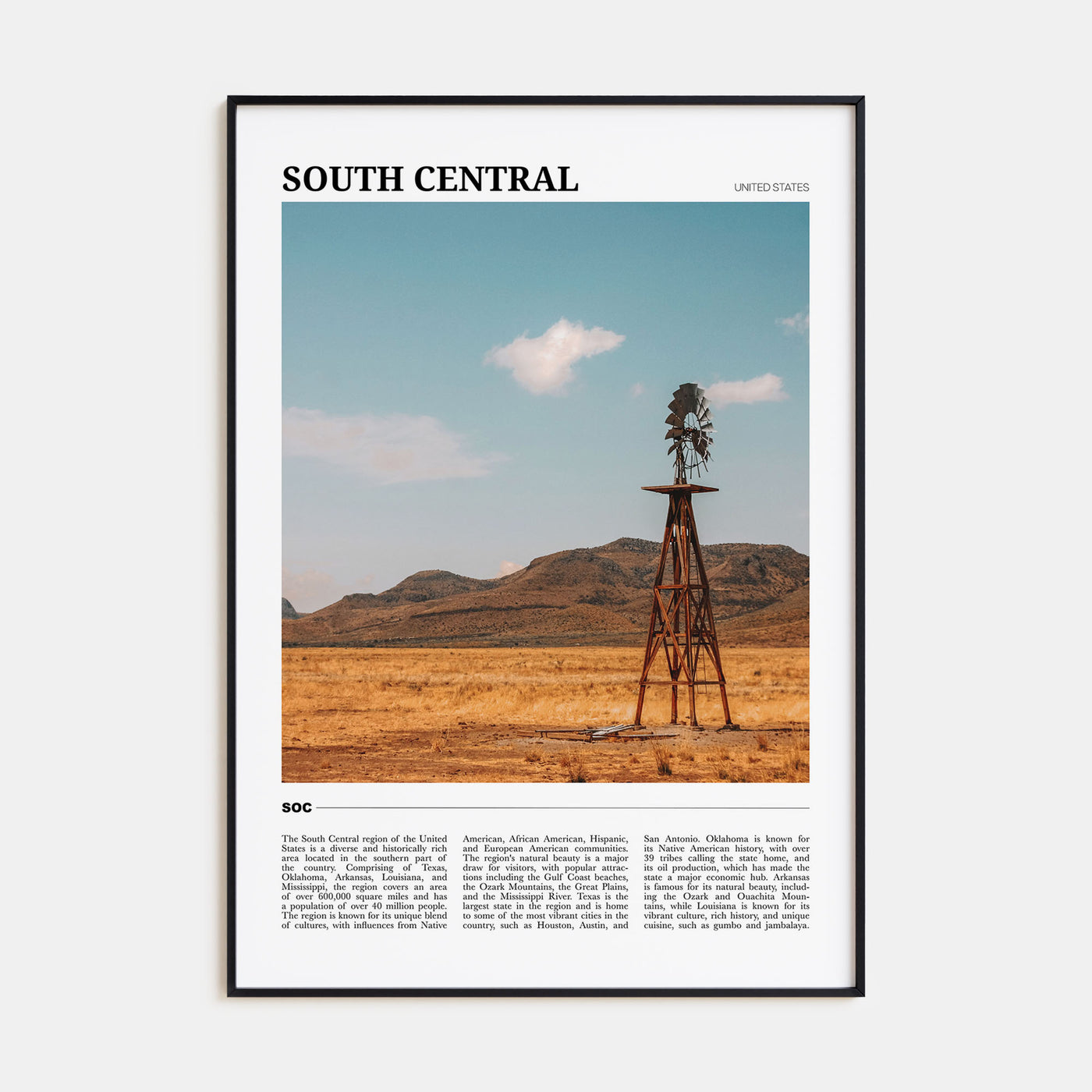 South Central Travel Color Poster