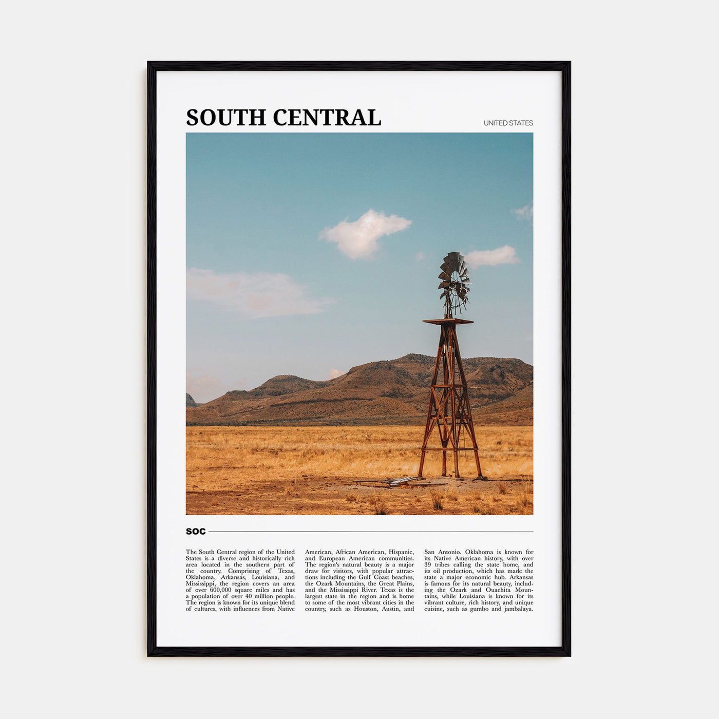 South Central Travel Color Poster