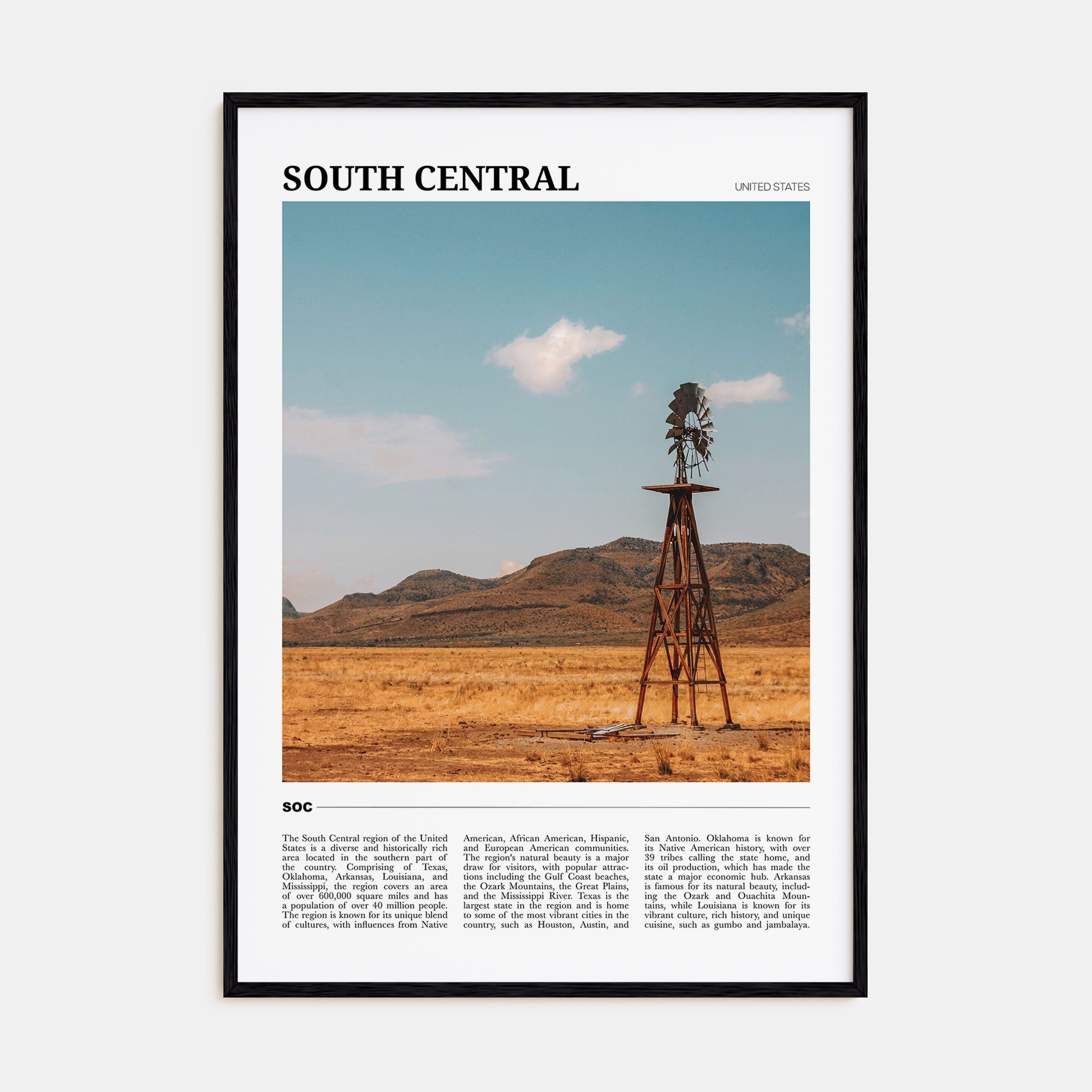 South Central Travel Color Poster