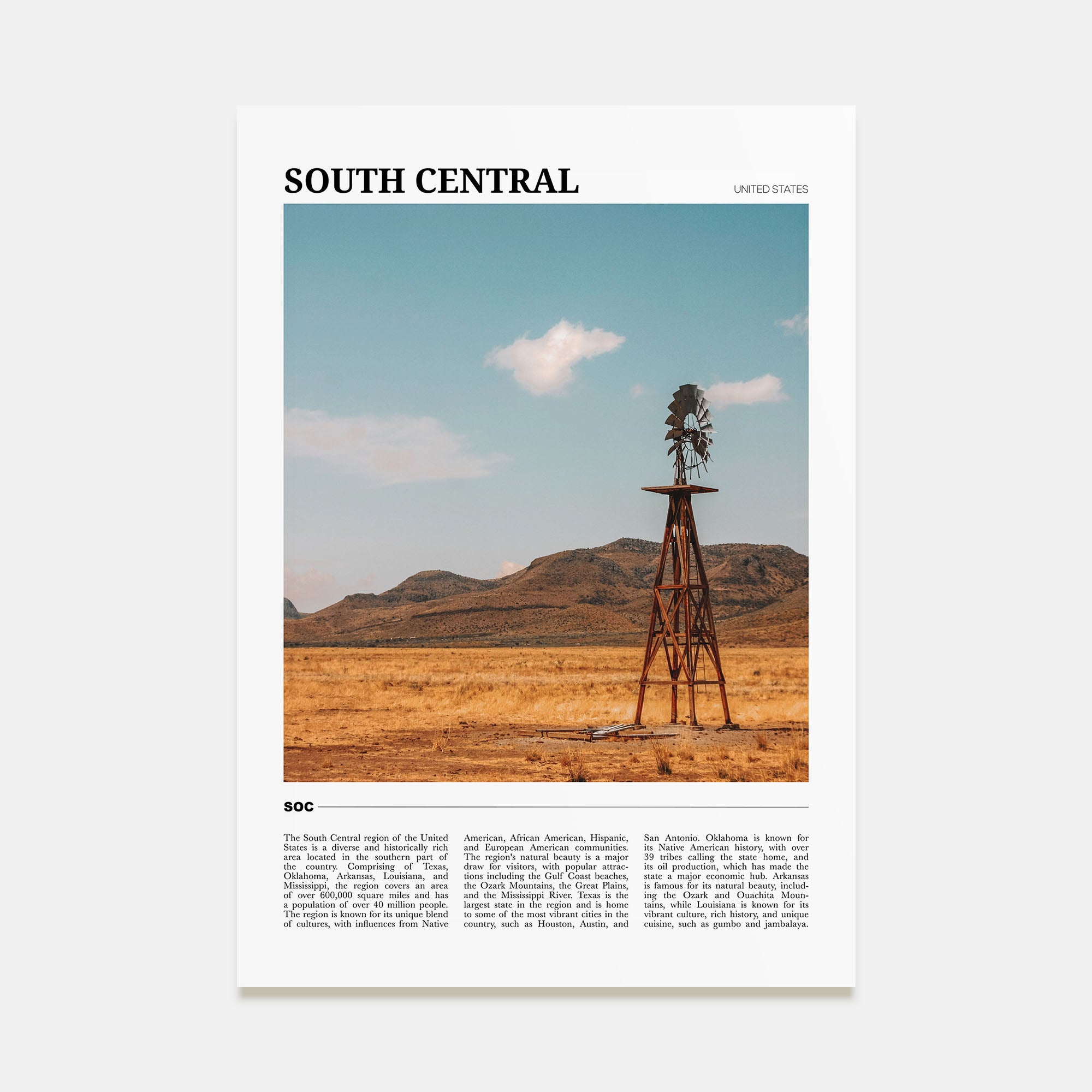 South Central Travel Color Poster