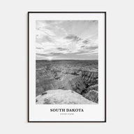 South Dakota Portrait B&W Poster