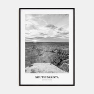 South Dakota Portrait B&W Poster