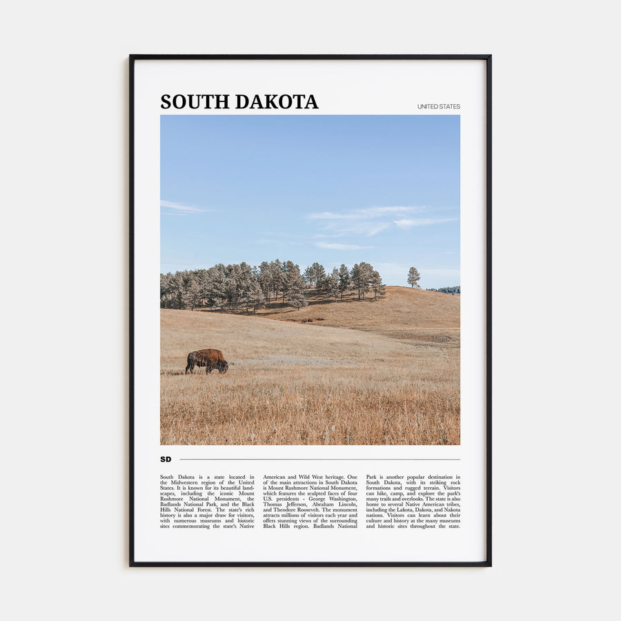 South Dakota Travel Color Poster