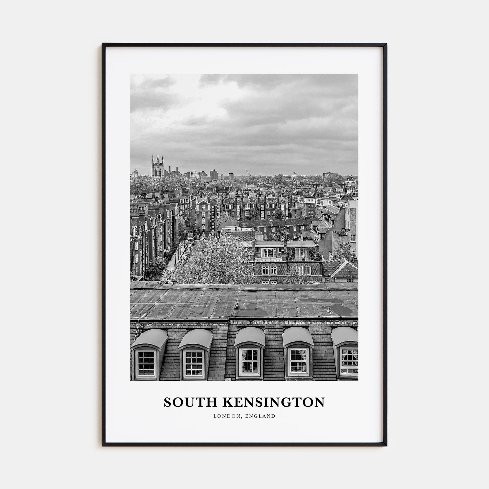 South Kensington Portrait B&W Poster