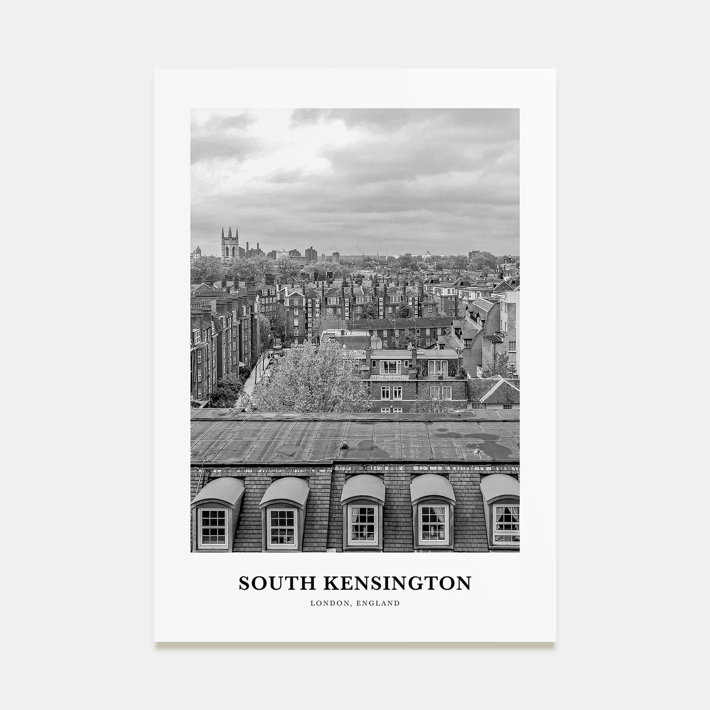 South Kensington Portrait B&W Poster