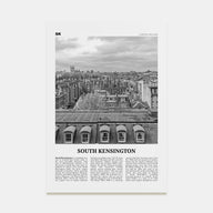 South Kensington Travel B&W Poster