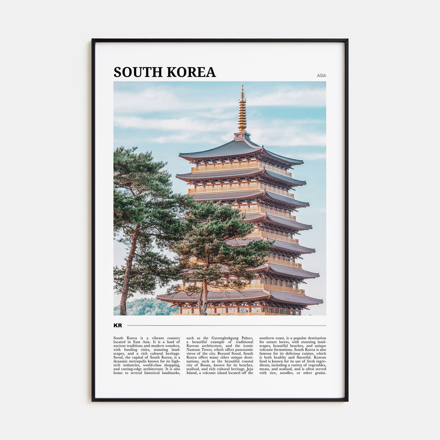 South Korea Travel Color Poster