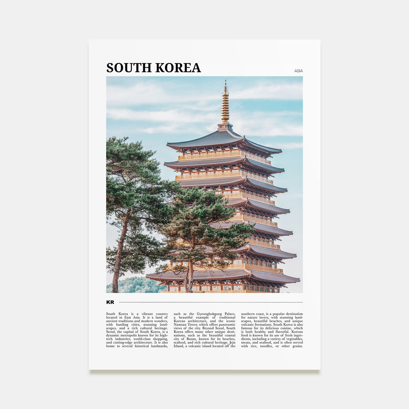 South Korea Travel Color Poster