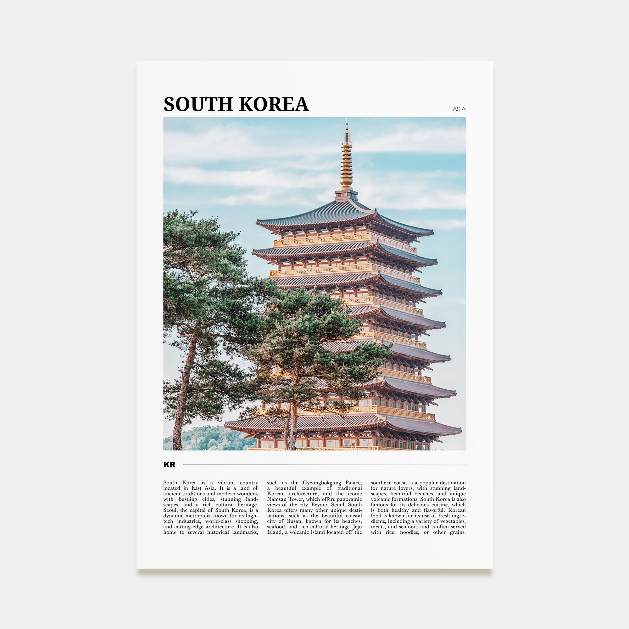 South Korea Travel Color Poster