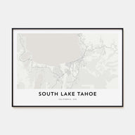 South Lake Tahoe Map Landscape Poster