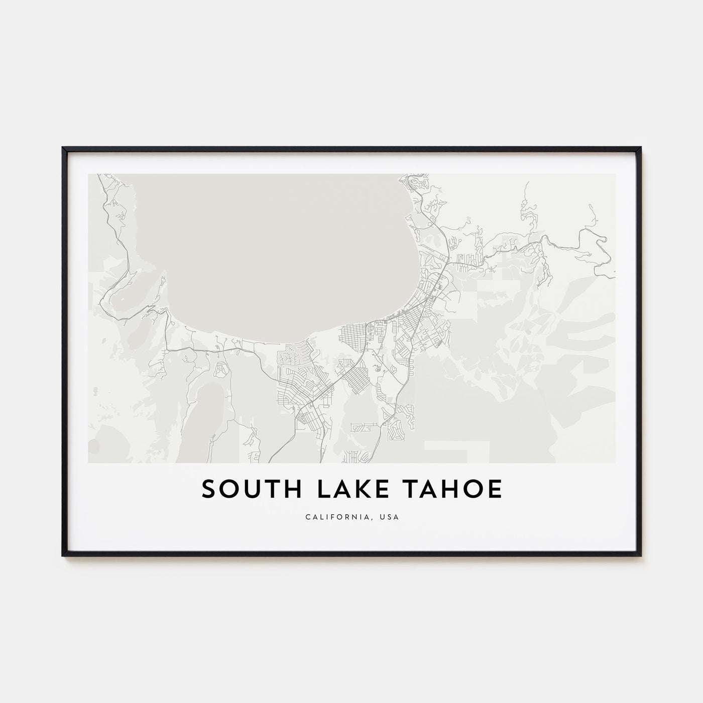 South Lake Tahoe Map Landscape Poster
