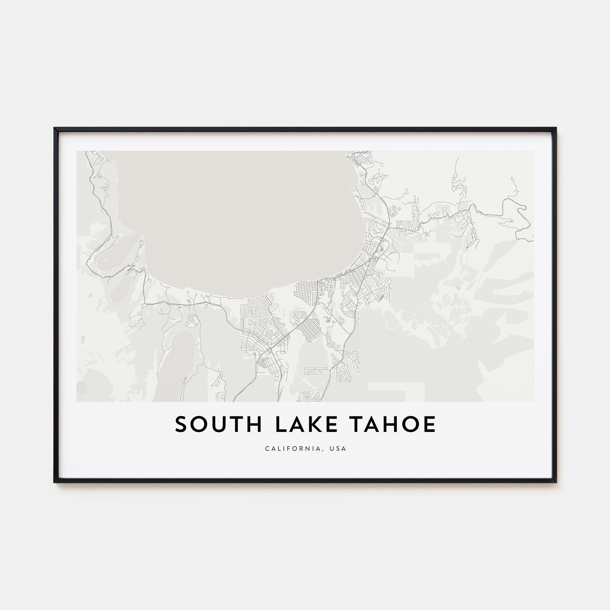 South Lake Tahoe Map Landscape Poster