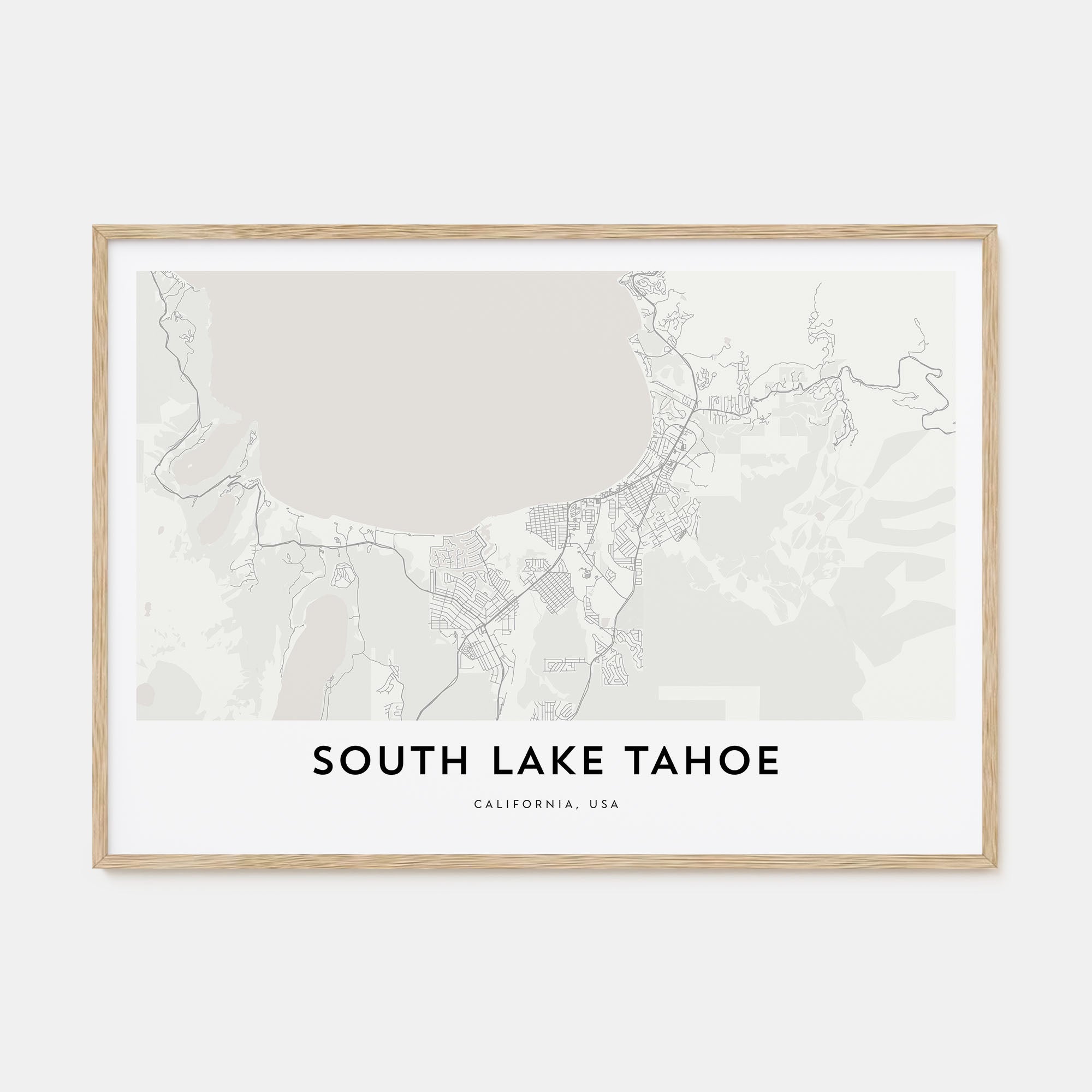 South Lake Tahoe Map Landscape Poster