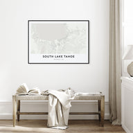 South Lake Tahoe Map Landscape Poster