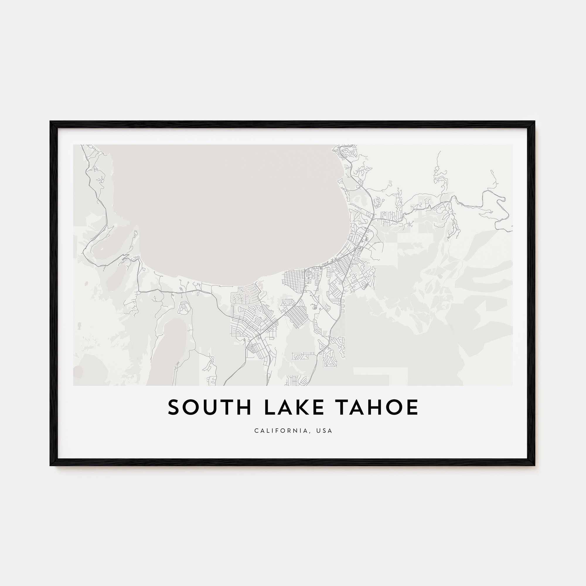 South Lake Tahoe Map Landscape Poster
