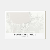South Lake Tahoe Map Landscape Poster