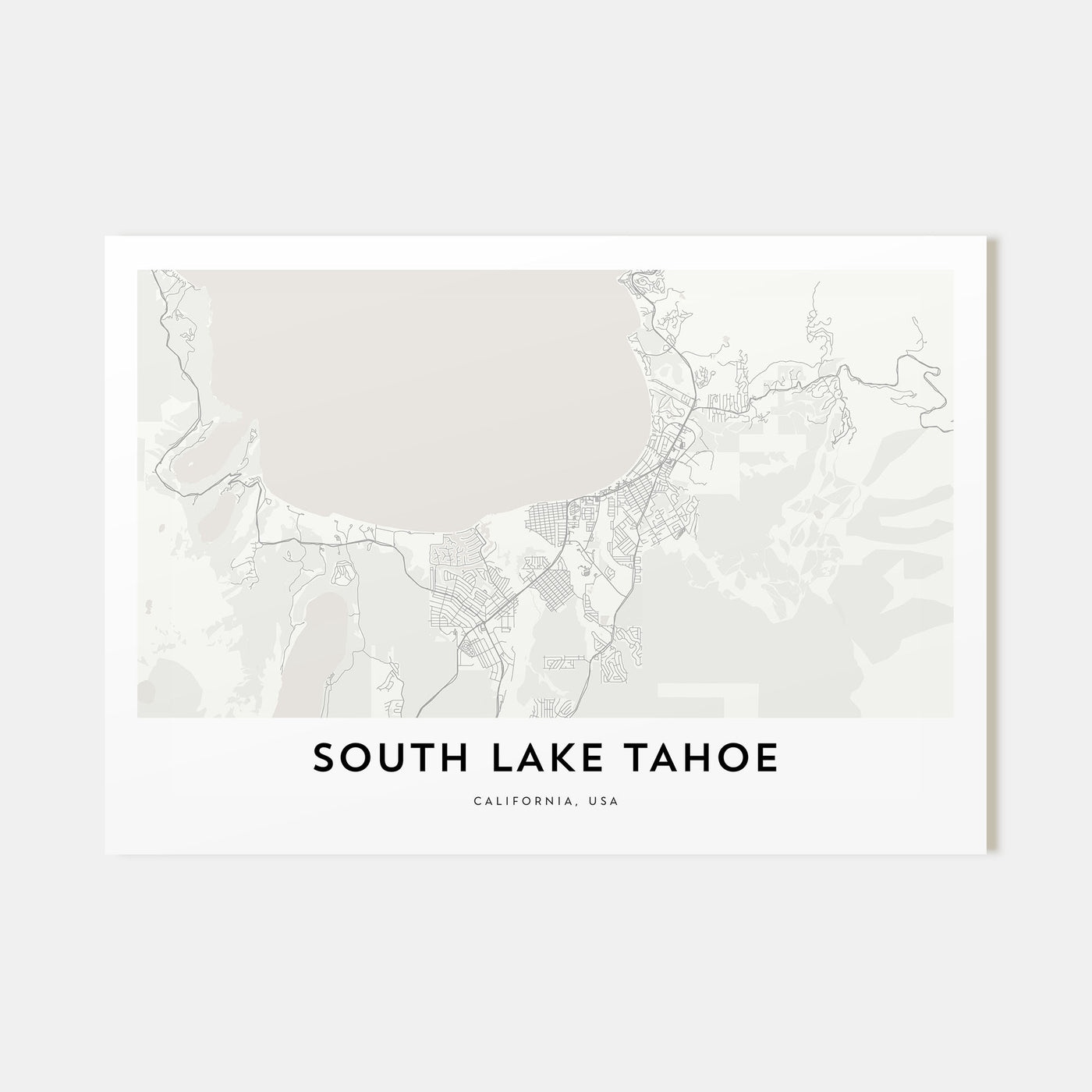 South Lake Tahoe Map Landscape Poster