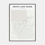 South Lake Tahoe Map Portrait Poster