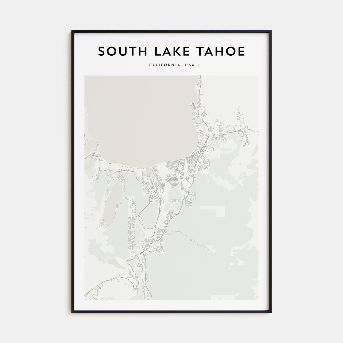 South Lake Tahoe Map Portrait Poster