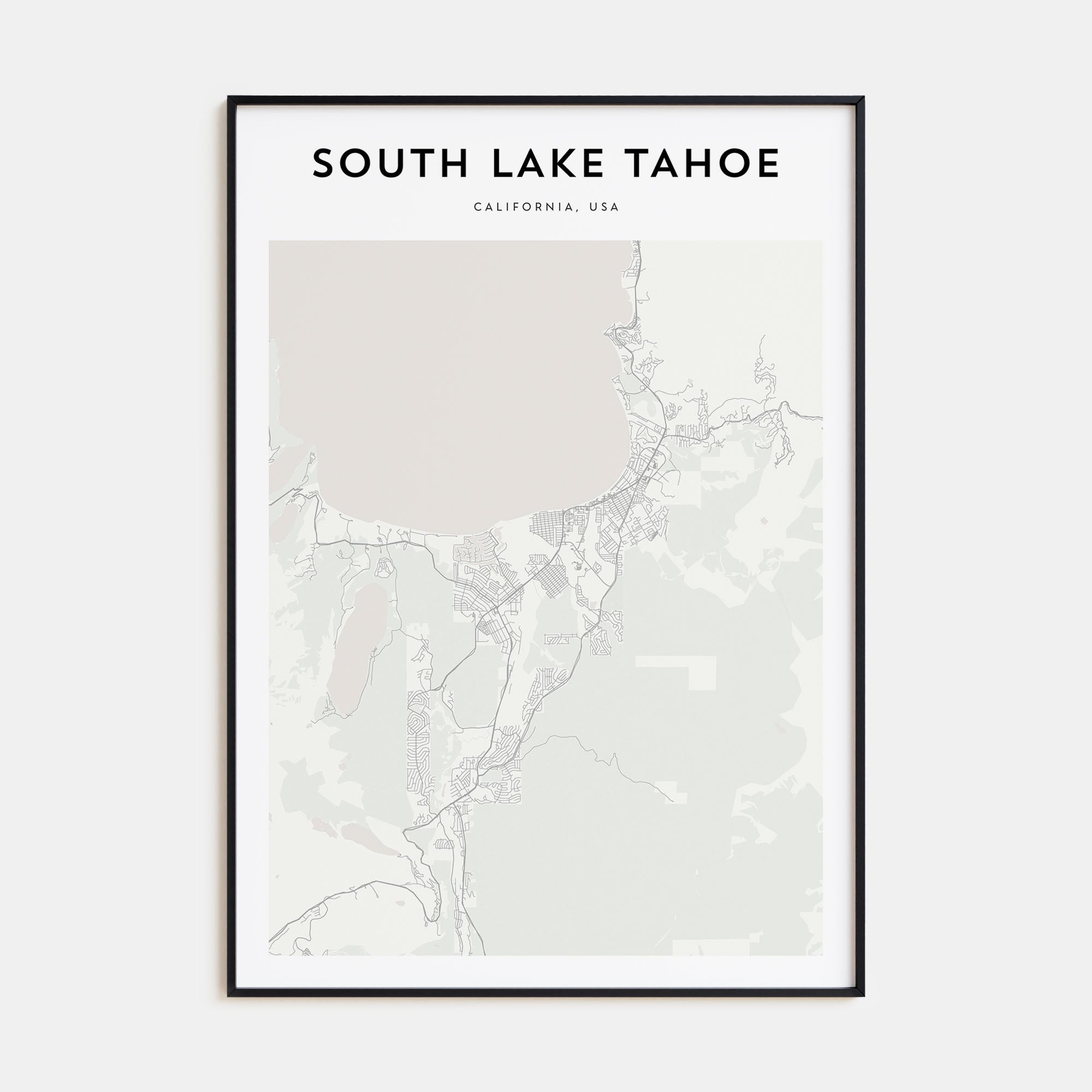 South Lake Tahoe Map Portrait Poster