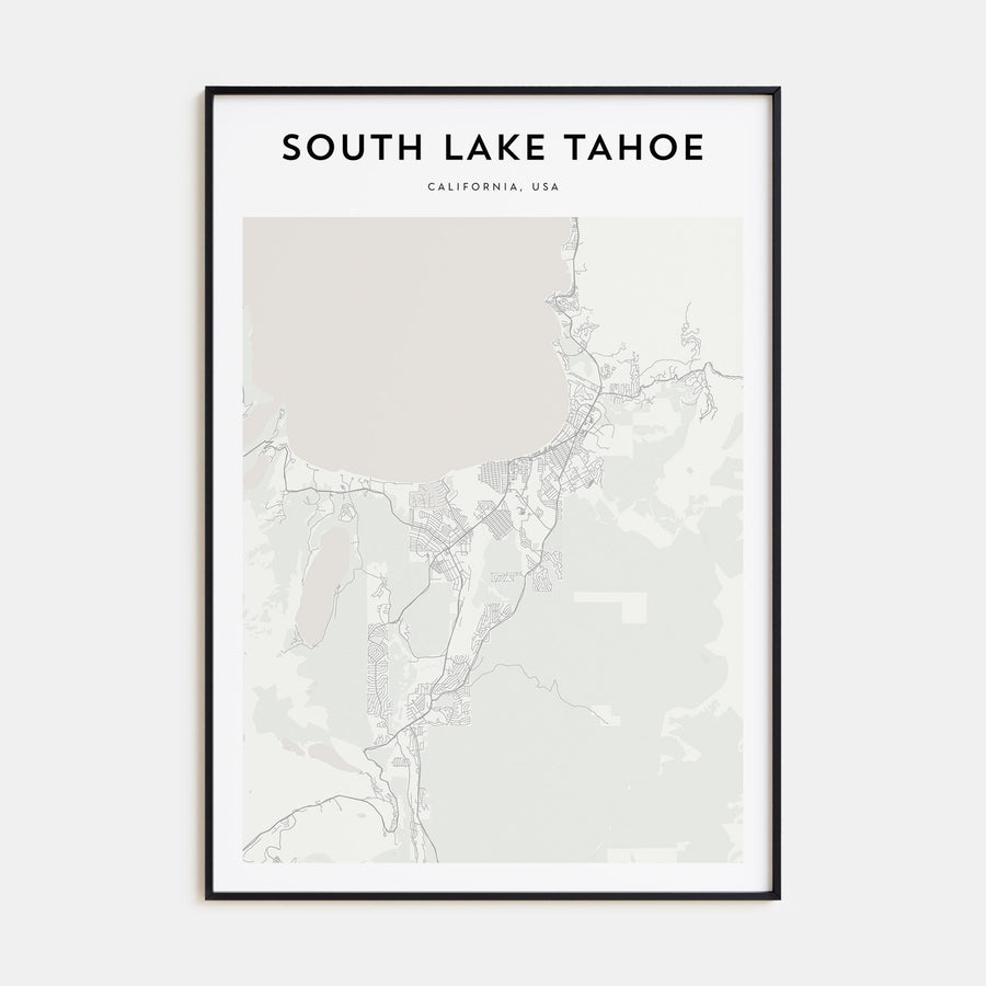 South Lake Tahoe Map Portrait Poster