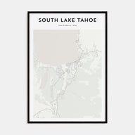 South Lake Tahoe Map Portrait Poster
