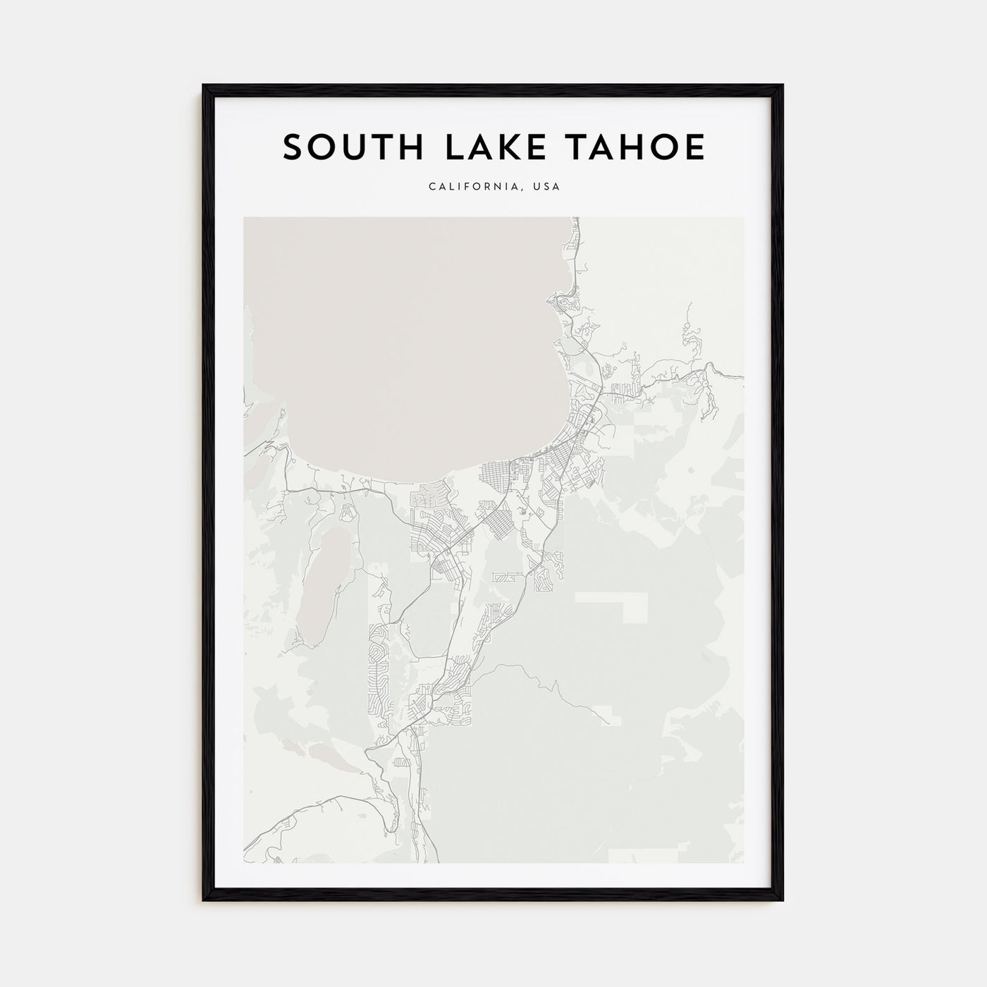 South Lake Tahoe Map Portrait Poster