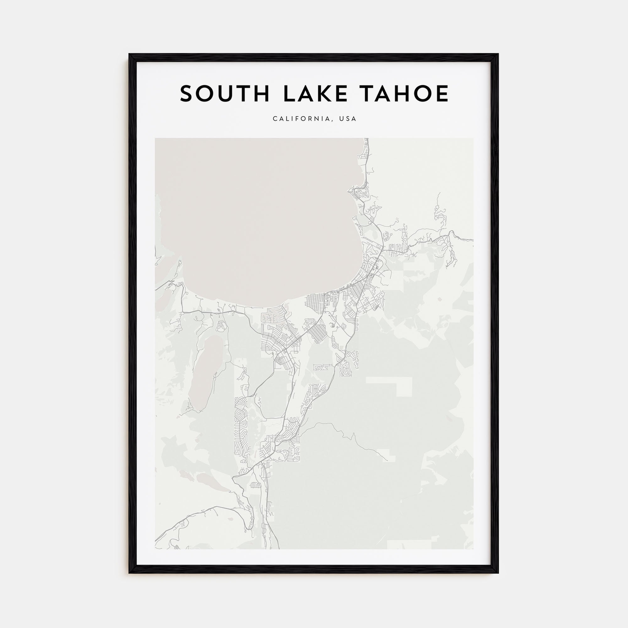 South Lake Tahoe Map Portrait Poster