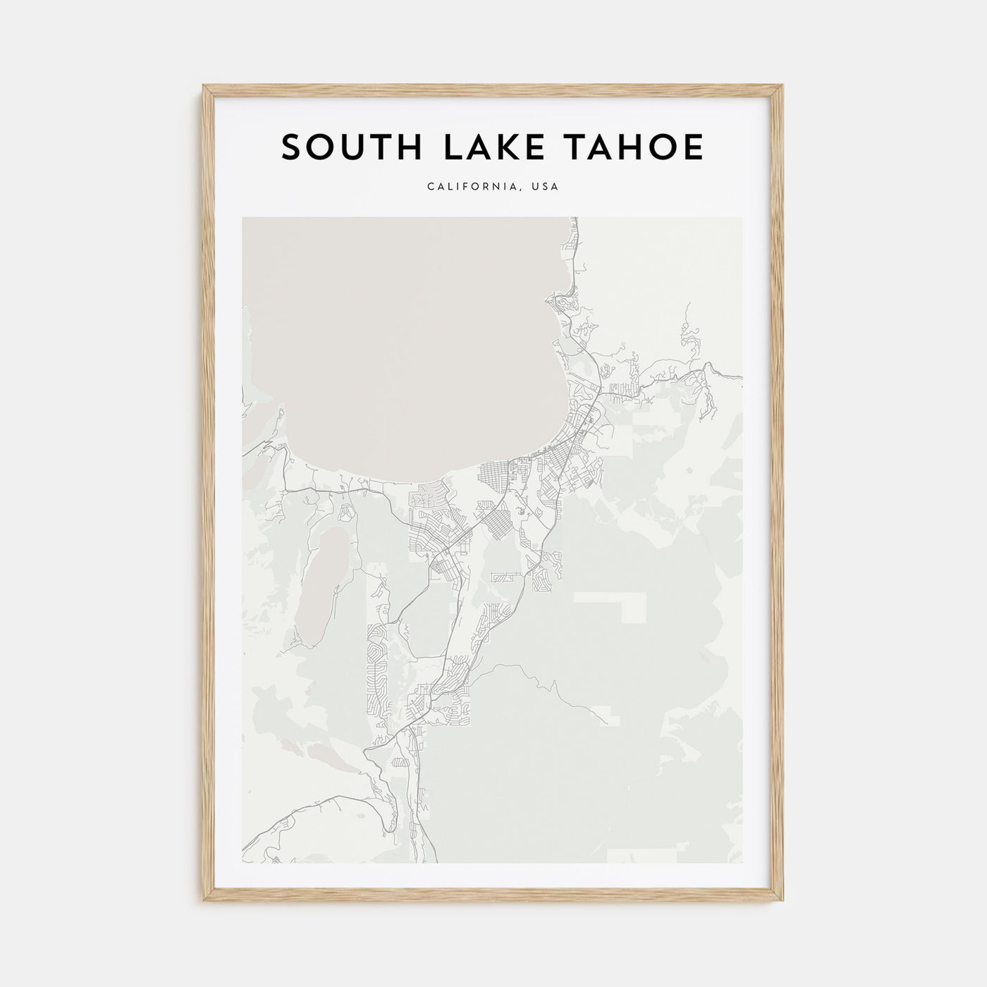 South Lake Tahoe Map Portrait Poster