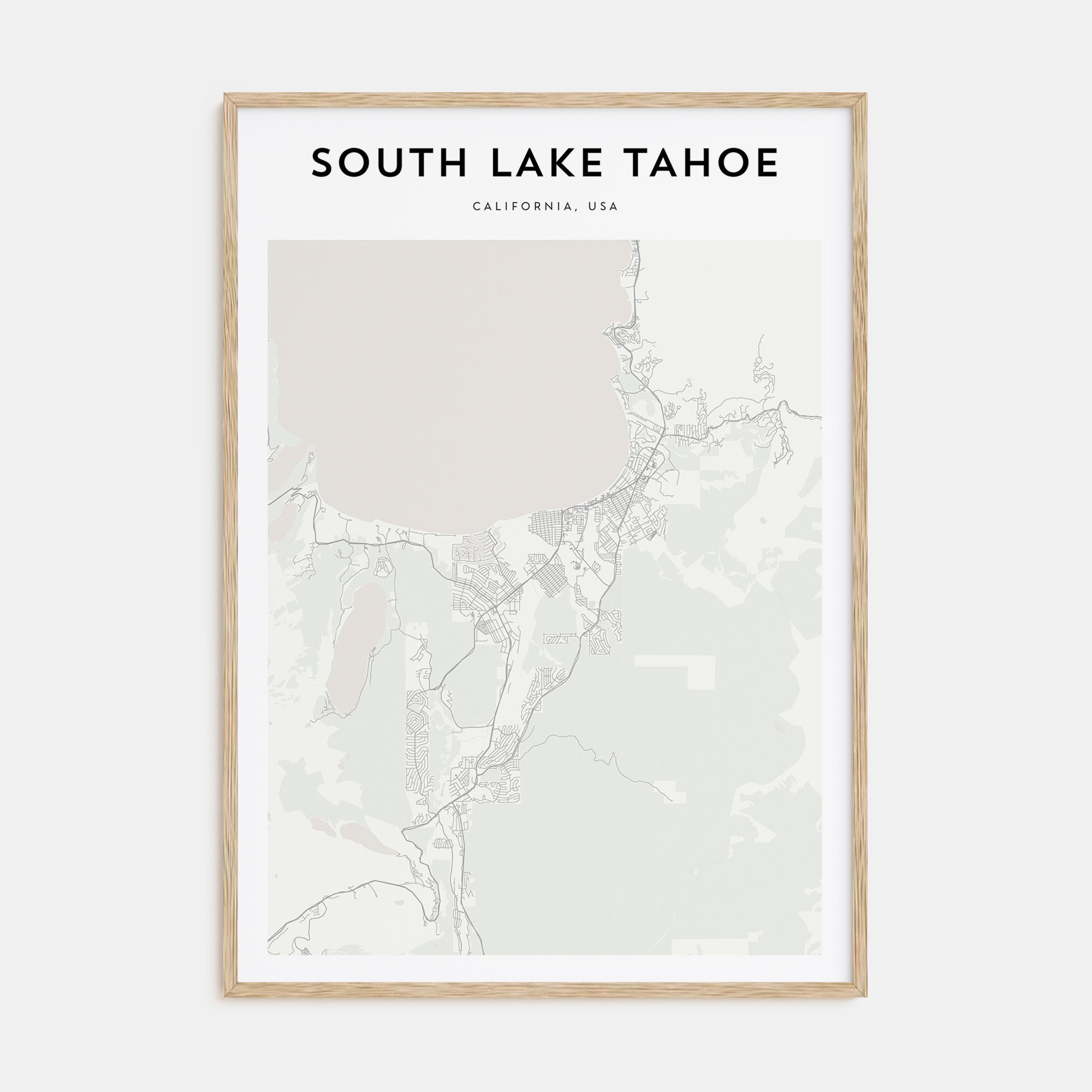 South Lake Tahoe Map Portrait Poster