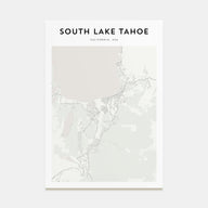 South Lake Tahoe Map Portrait Poster